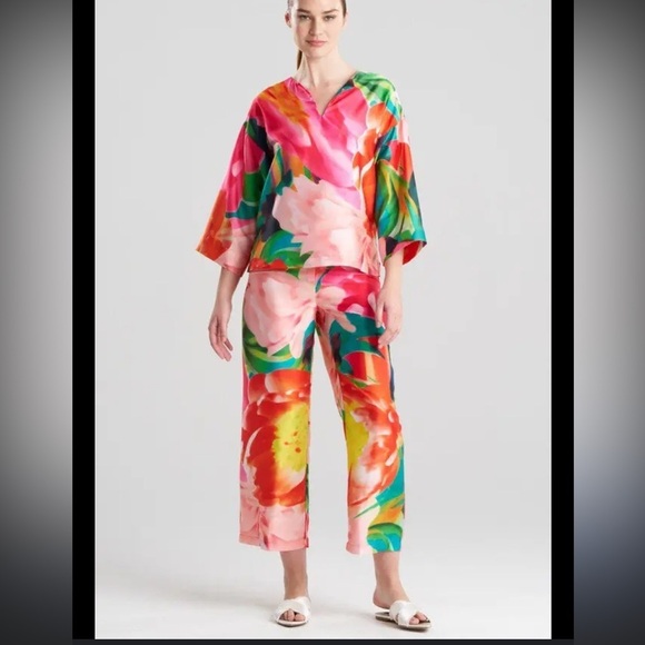 Natori Other - Natori Garbo pant casual satin Printed fall pj bottoms classic boho cozy